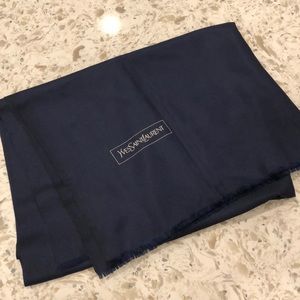 Yves Saint Laurent navy silk scarf
